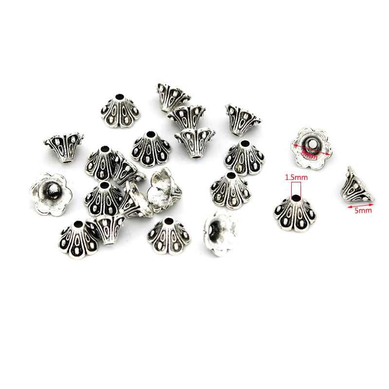 30Pcs 빈티지 골드 실버 꽃 구슬 모자 보석에 대  - Jewelry Making Silver 리뷰 및 가격