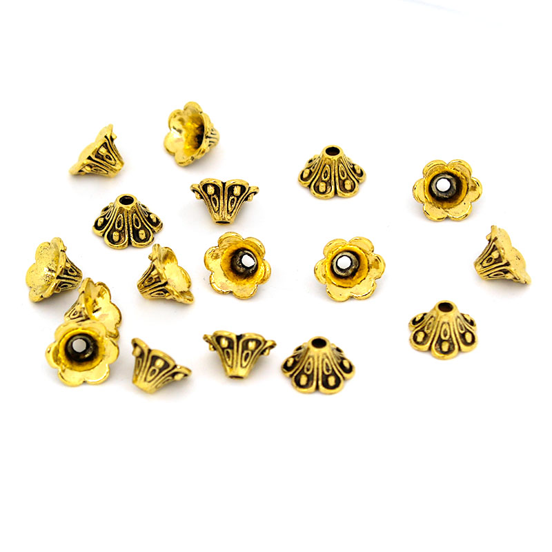 30Pcs 빈티지 골드 실버 꽃 구슬 모자 보석에 대  - Jewelry Making Silver 리뷰 및 가격